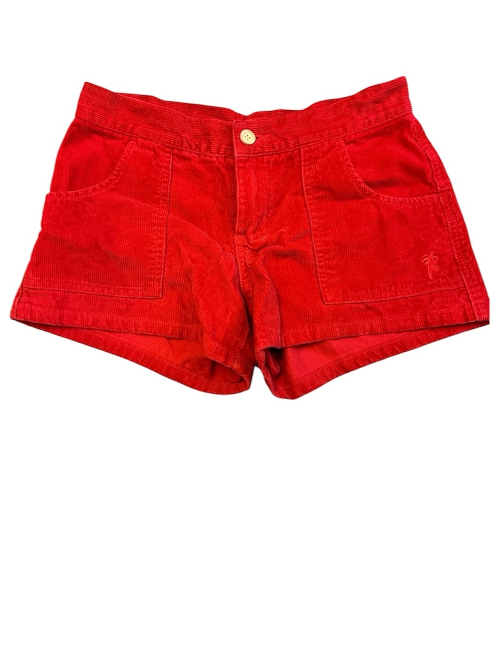 Vintage Y2K Tilt Red Corduroy Shorts - 70s Surf Style Mini Shorts Size 1